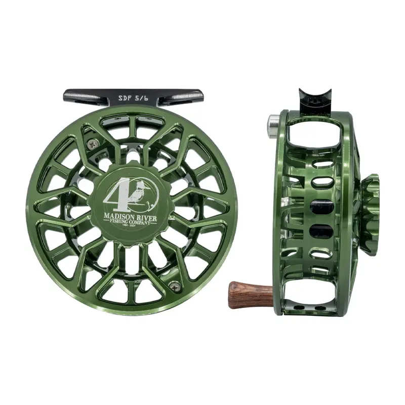 Abel Sdf Fly Reel 5/6 Wt – 40Th Anniversary Edition, Deep Green Anodized With Rosewood Handle 1
