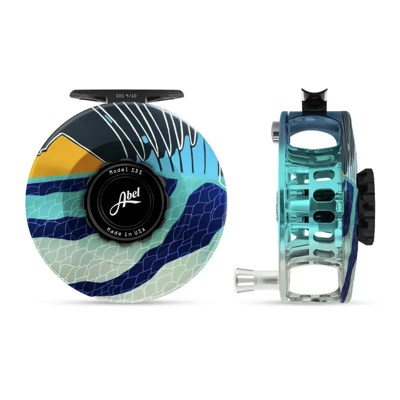 Abel Sds Fly Reel – 9/10 Weight, Solid Roosterfish Design With Platinum Handle 1