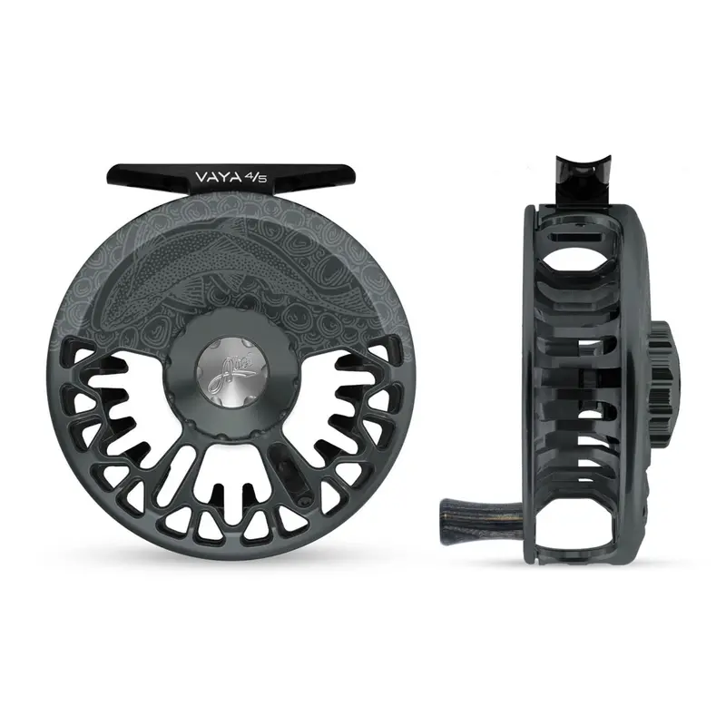 Abel Vaya 4/5 Fly Reel – Underwood Sight Fish Slate Gray Finish With Slate Gray Drag Knob And Ebony Handle 1