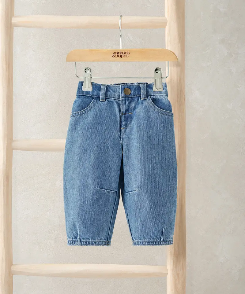 Barrel-Leg Denim Jeans For Babies – Stretchy, Comfort-Fit Style 1