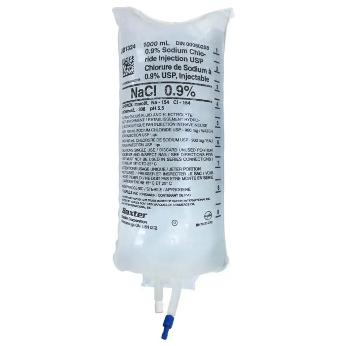 Baxter 0.9% Sodium Chloride Solution – 1000 Ml Iv Bag 1