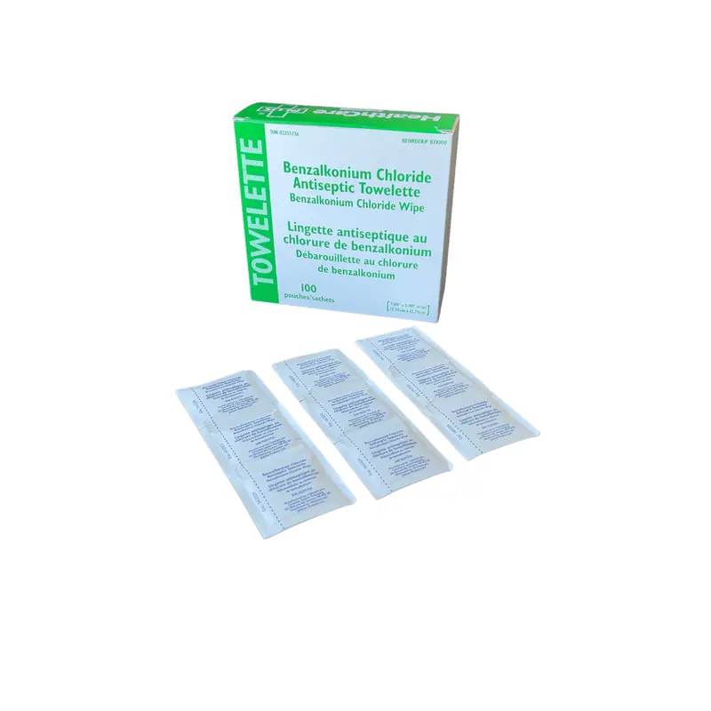 Benzalkonium Chloride Antiseptic Towelettes – Individually Wrapped Sterile Wipes 1