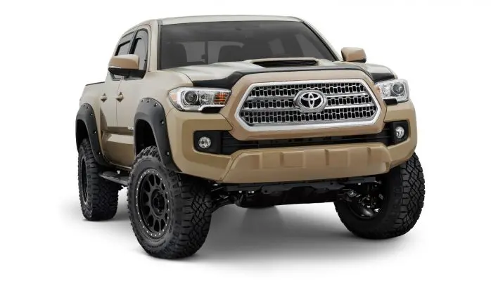 Bushwacker Smooth Black 4-Piece Pocket/Rivet Fender Flares — 2016–2020 Toyota Tacoma 1