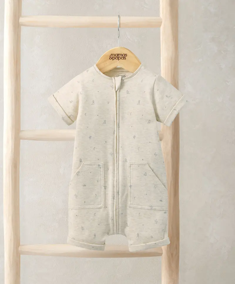 Cowboy-Style Shortie Romper With Denim Detail 1