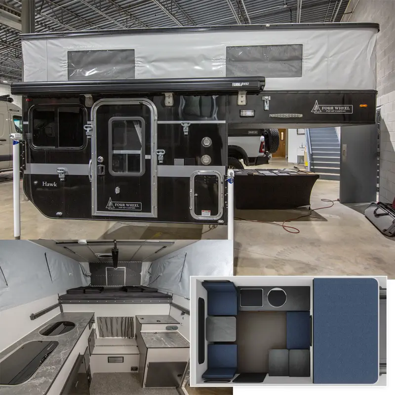 Customer Listing: Pre-Owned 2021 Hawk Flatbed Four-Wheel Camper For Full-Size Trucks 1
