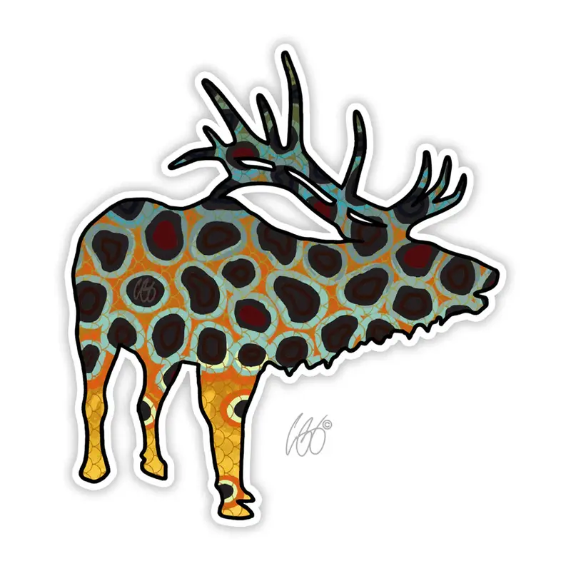 Elk Brown Vinyl Sticker – Casey Underwood Outdoor Art 1