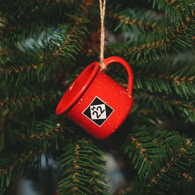 Enamel Mug Ornament – Hand-Decorated 1