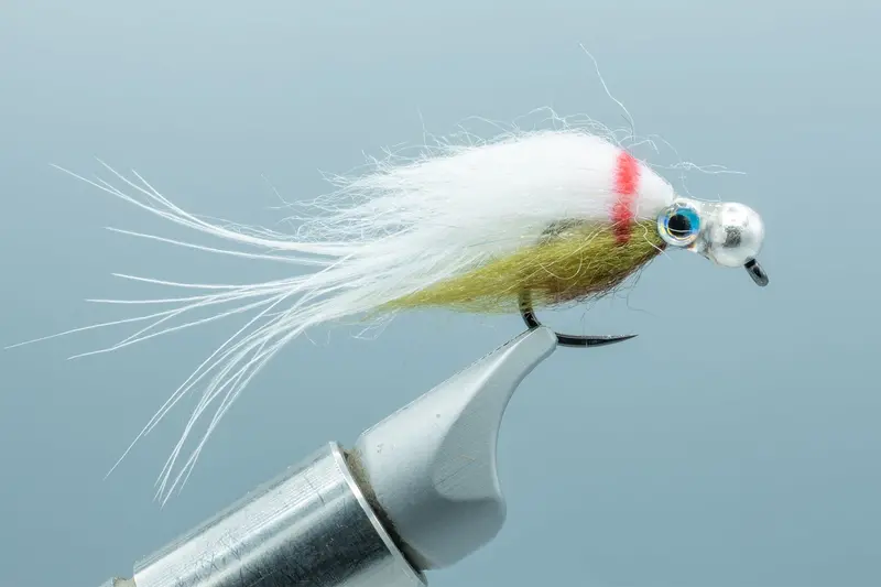 Fat Minnow Streamer – Olive & White, Size #6 1