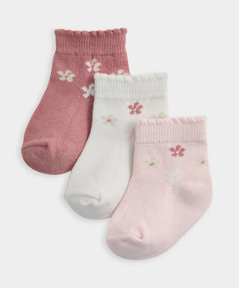 Floral Print Ankle Socks – 3-Pack 1