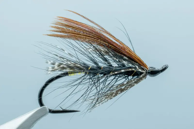 Hartwick'S Skinny Spratley Black And Gold Dry Fly #6 1