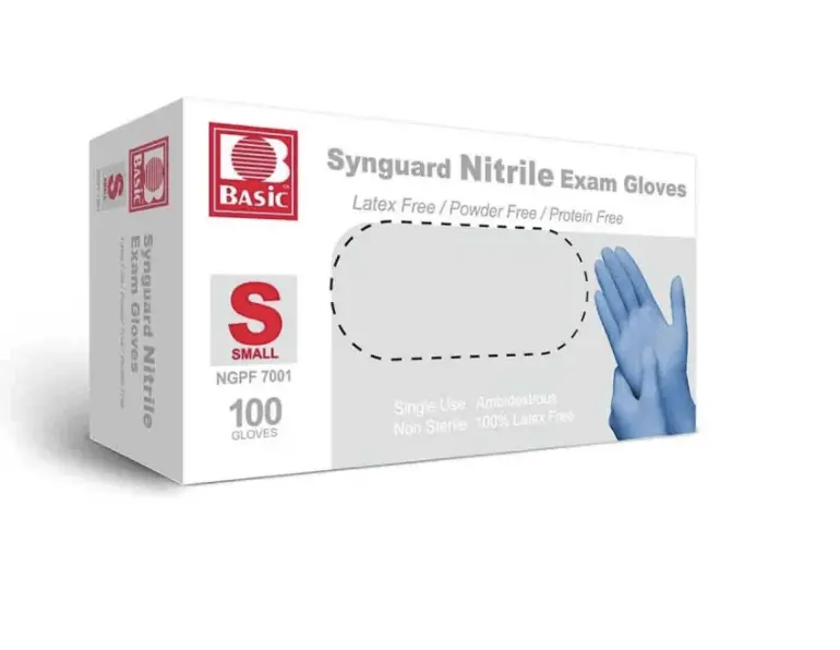 Latex-Free, Powder-Free Blue Nitrile Medical Exam Gloves 1