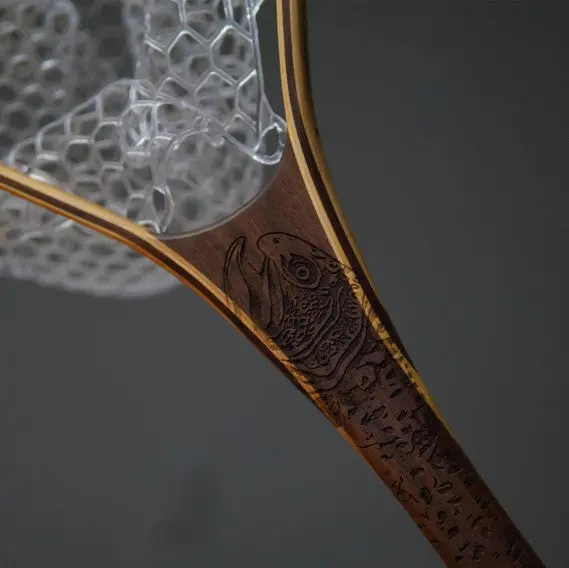 Little Dipper 12"×8" Brown Trout Engraved Landing Net For Fly Fishing 1
