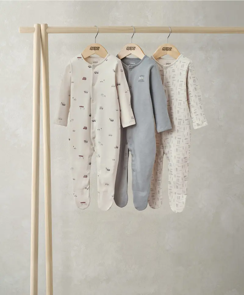 Little Explorer–Inspired Baby Sleepsuits – Three-Piece Set 1