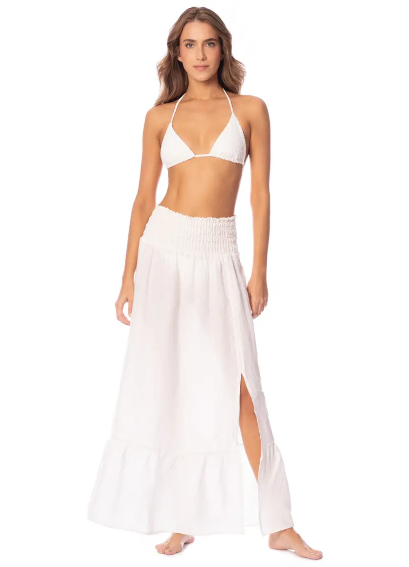Maaji Antique White Long Flowy Skirt 1