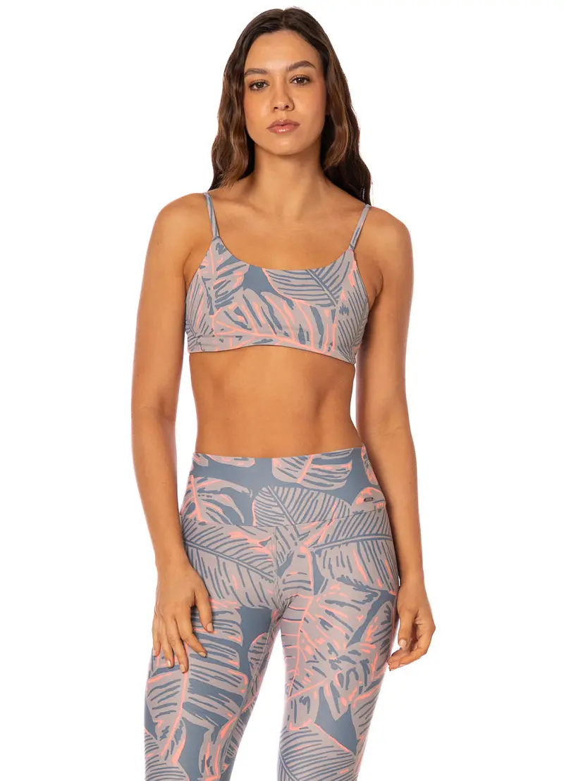 Maaji Brin Split Leaf Aqua Low-Impact Support Sports Bra 1