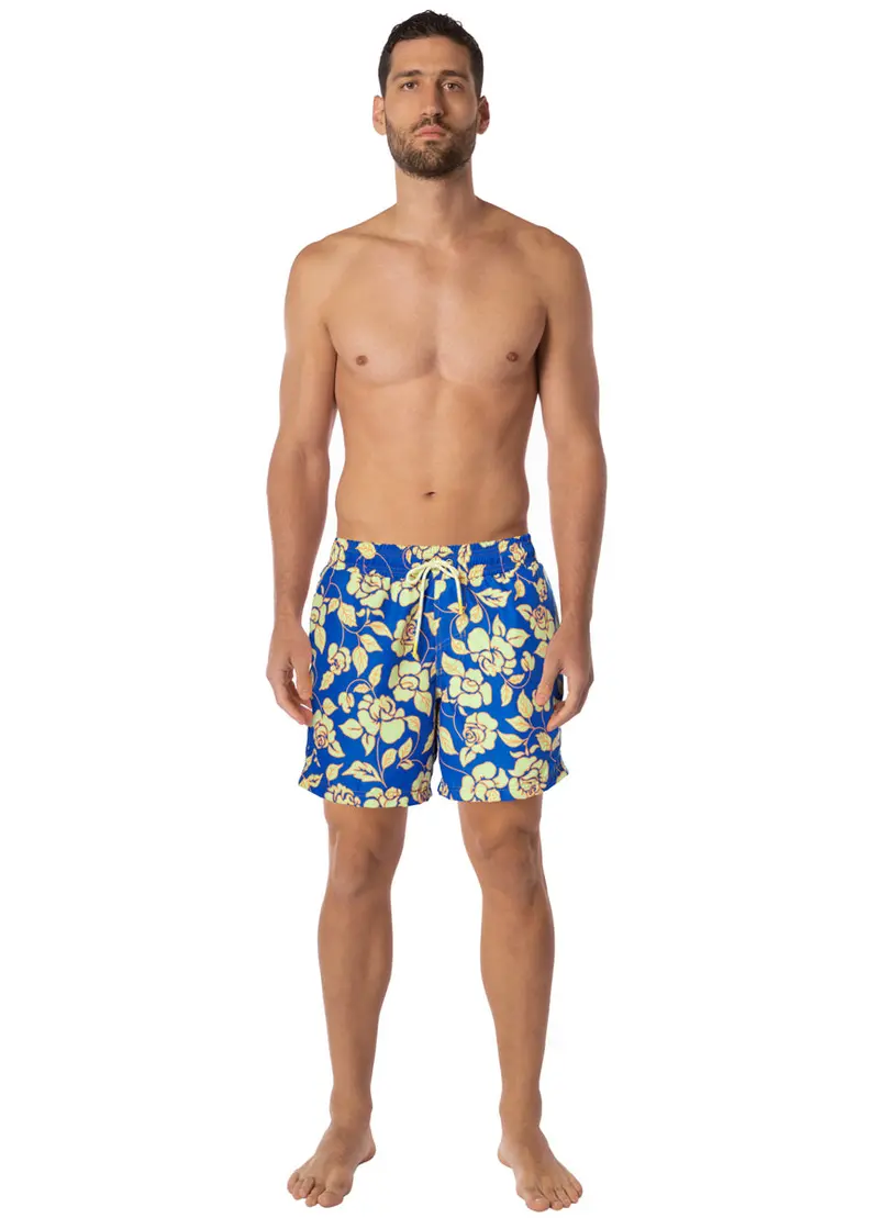 Maaji Cobalt Flora Men’S Swim Trunks – Modern Nautical Cut 1
