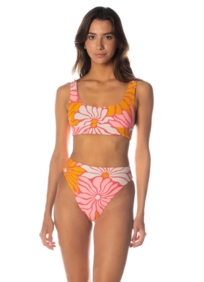 Maaji Dali Flowers Donna Sporty Bralette Bikini Top 1