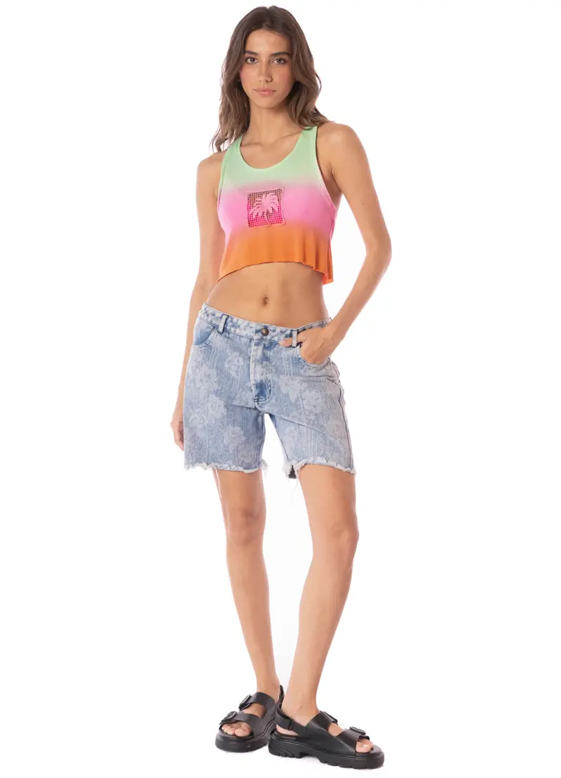 Maaji Enzo Denim Shorts – Floral Jean Blue 1