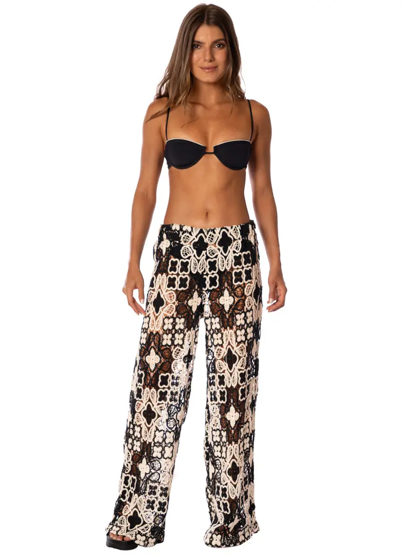 Maaji Floral Knit Raisin Pants – Relaxed Fit Lounge Wear 1