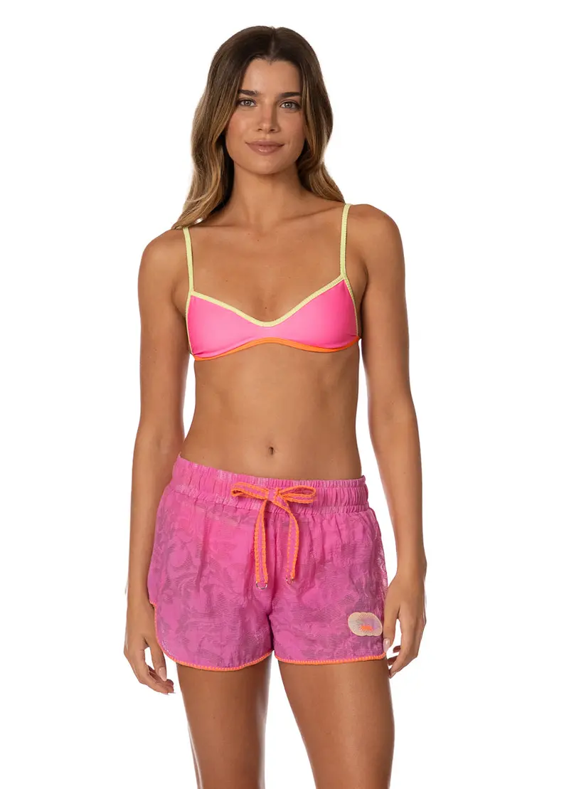 Maaji Fuchsia Flower Ryto Lightweight Sport Shorts 1