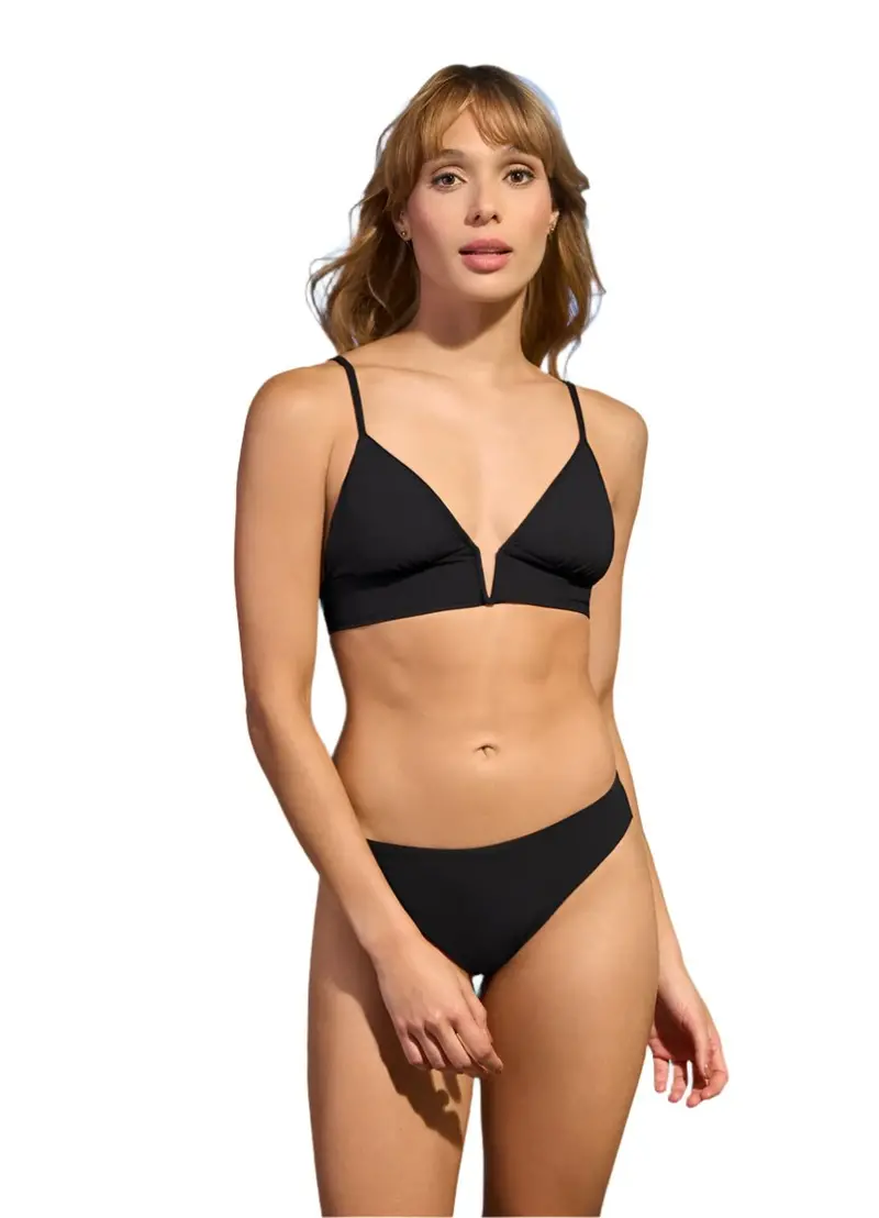 Maaji Jade Black Parade Longline Triangle Bikini Top 1