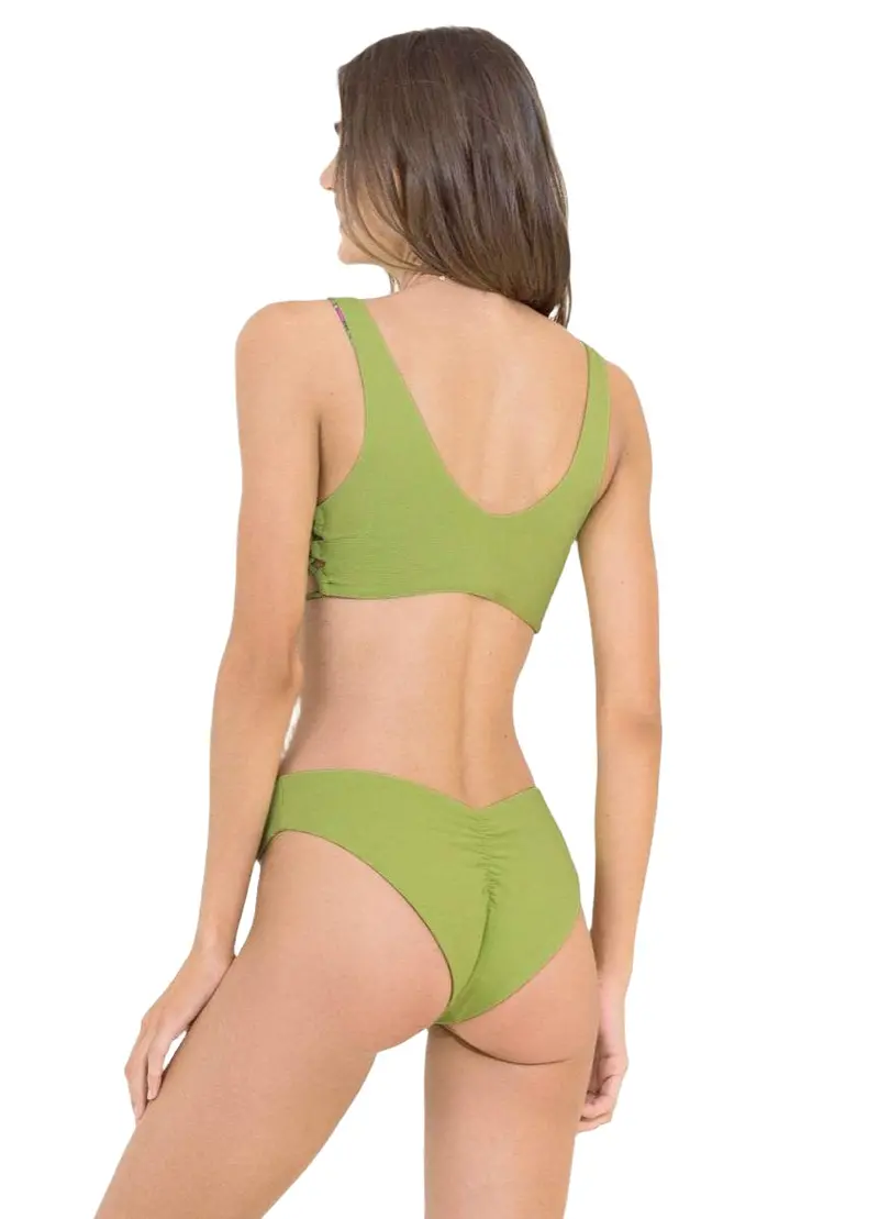 Maaji Journey Double-V Bikini Bottom In Herbal Green 1
