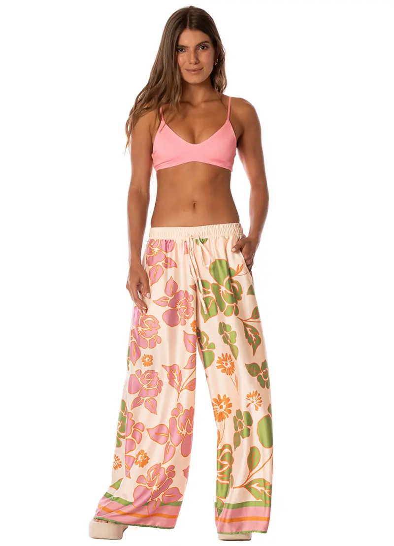 Maaji Ophelia Floating Blooms V-Style Wide-Leg Pants 1