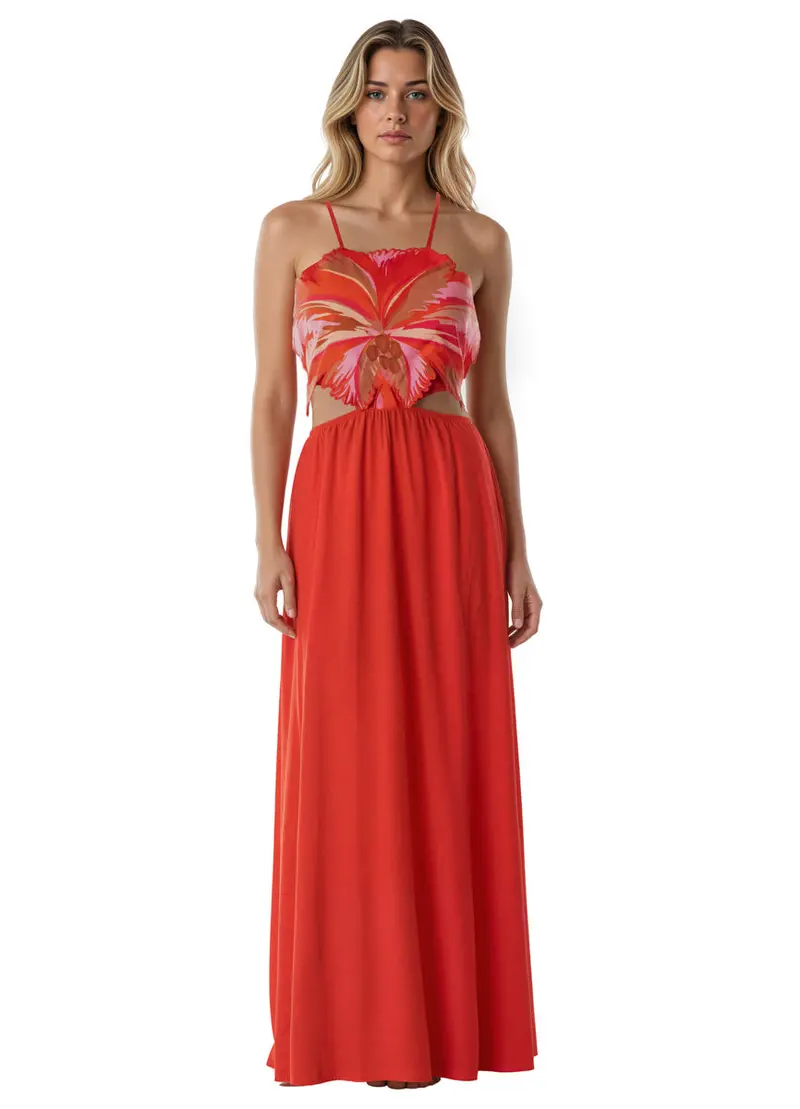 Maaji Red Owen Flowy Maxi Dress 1