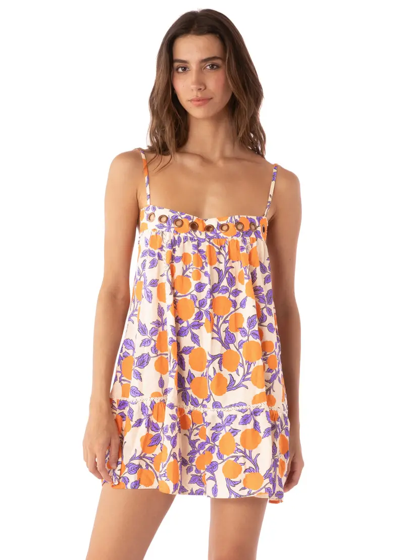 Maaji Western Orange Flower Guilia Short Dress – Boho-Inspired Fit 1