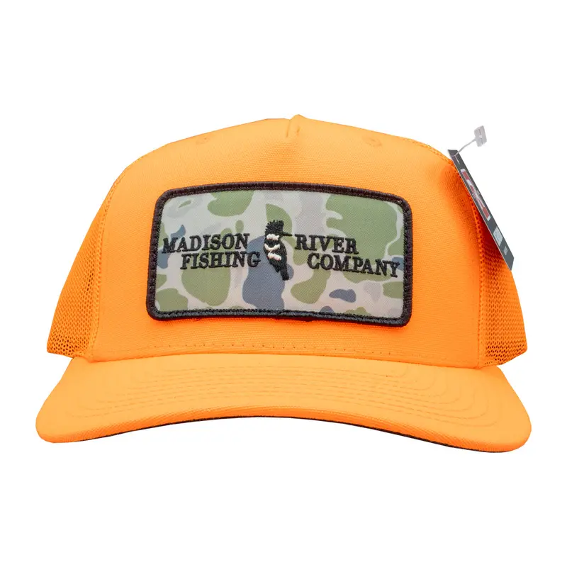 Mrfc Trucker Hat – Blaze Orange Camo Patch Design 1