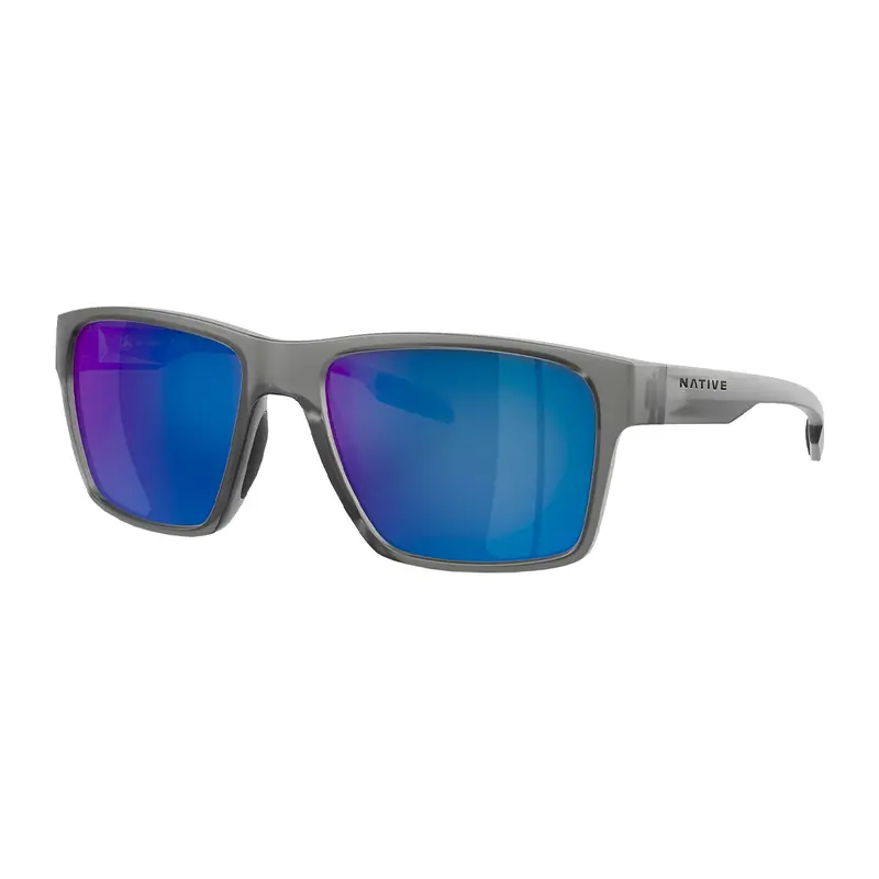 Native Breck Polarized Sunglasses – Matte Smoke Crystal Blue Mirror Lens 1