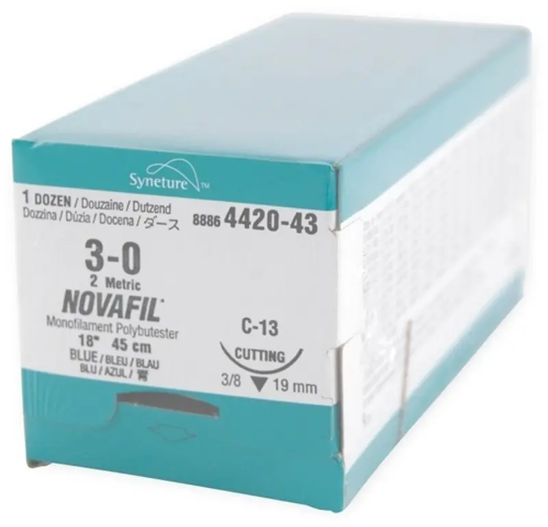 Novafil Polybutester Sutures – Monofilament, Non-Absorbable, Covidien 1
