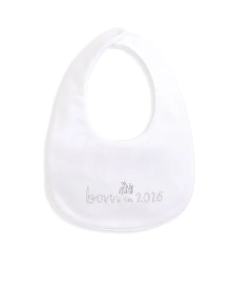Personalised 'Born In 2026' Cotton Bib For Newborns 1