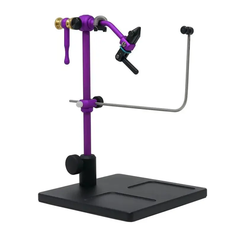 Renzetti Traveler 2600 Vise – Purple Frame With Brass Knobs & 6"X6" Pedestal Base 1