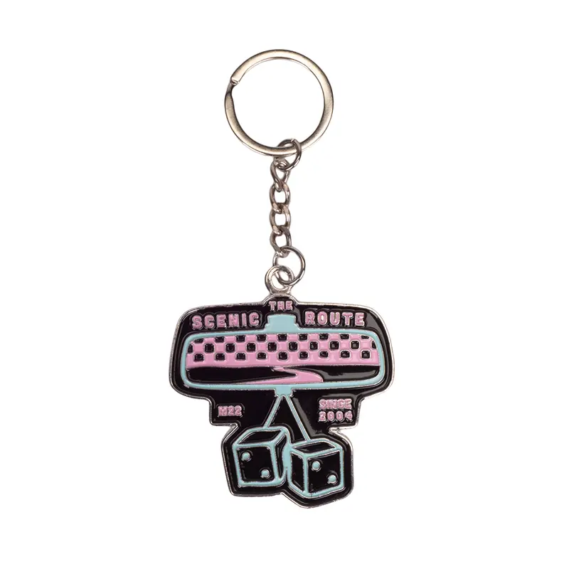 Scenic Route Enamel Keychain – Colorful Travel Token 1