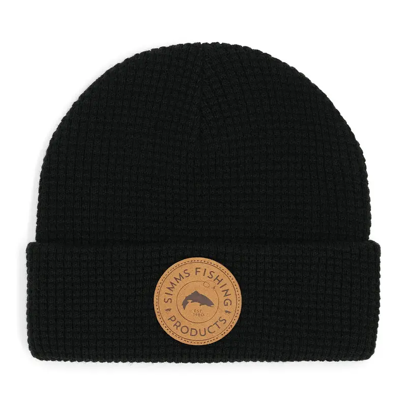 Simms Everyday Waffle-Knit Beanie – Black 1