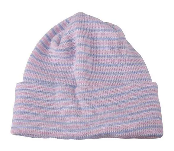 Striped Newborn Hats – Classic Hospital-Style Cotton Caps 1