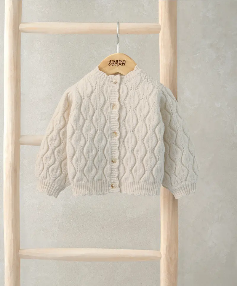 Textured Cable-Knit Baby Cardigan 1