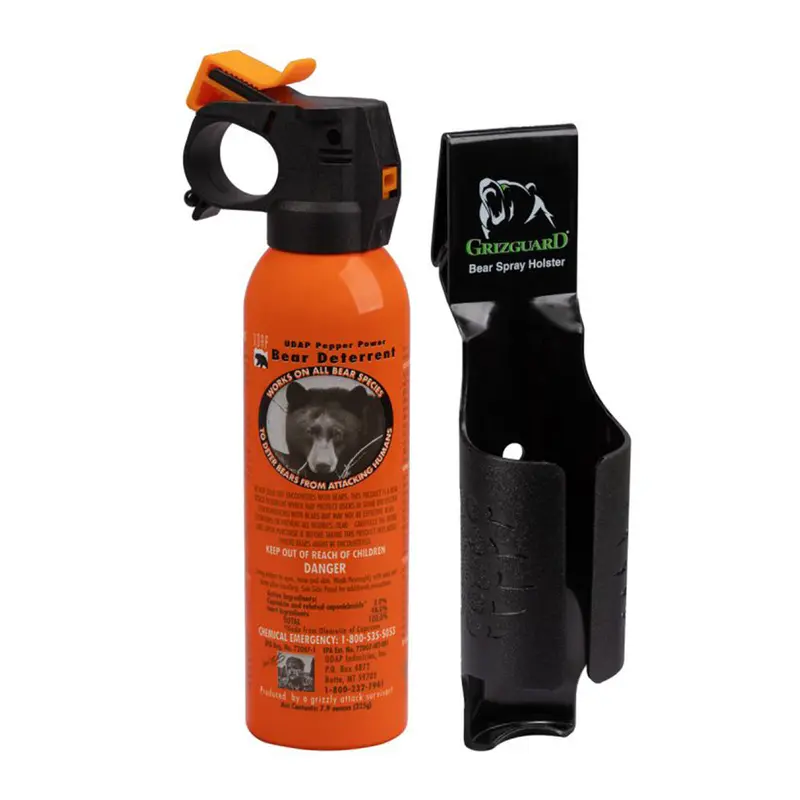 Udap Bear-Spray Canister With Safety Orange Finish & Griz Guard Holster 1