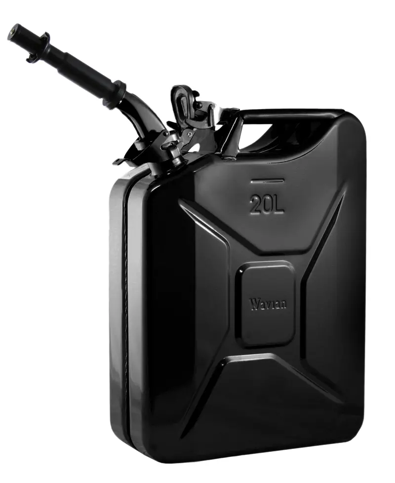 Wavian 20L (5.3 Gal) Black Fuel Can With Secure Lid 1