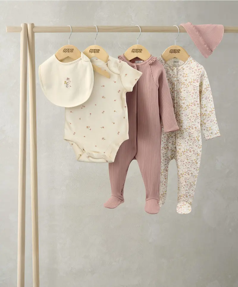 'Welcome To The World' Floral 5-Piece Baby Clothing Set 1